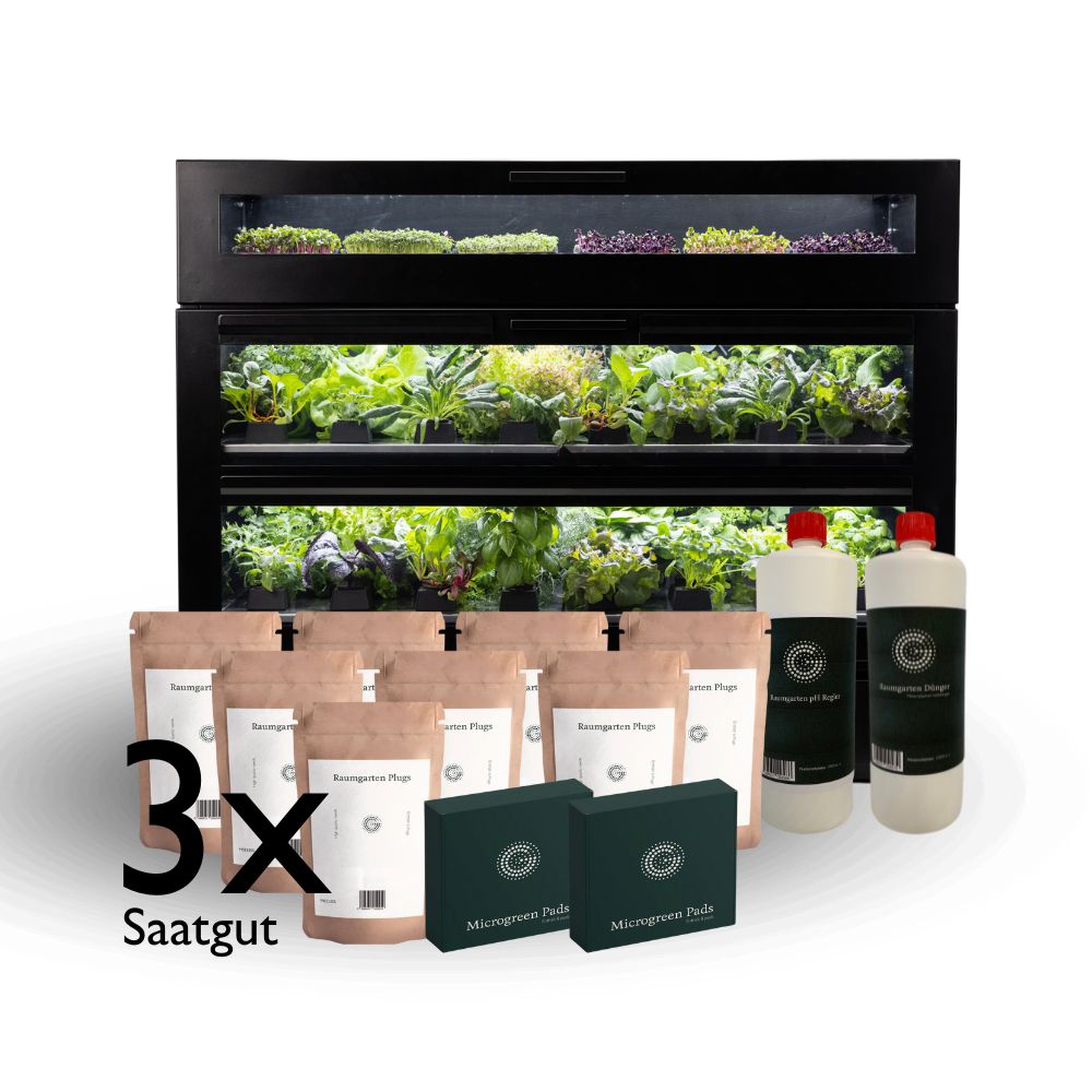 Indoor Garten 96 Ernten pro Monat Salate, Kräuter, Microgreens SET
