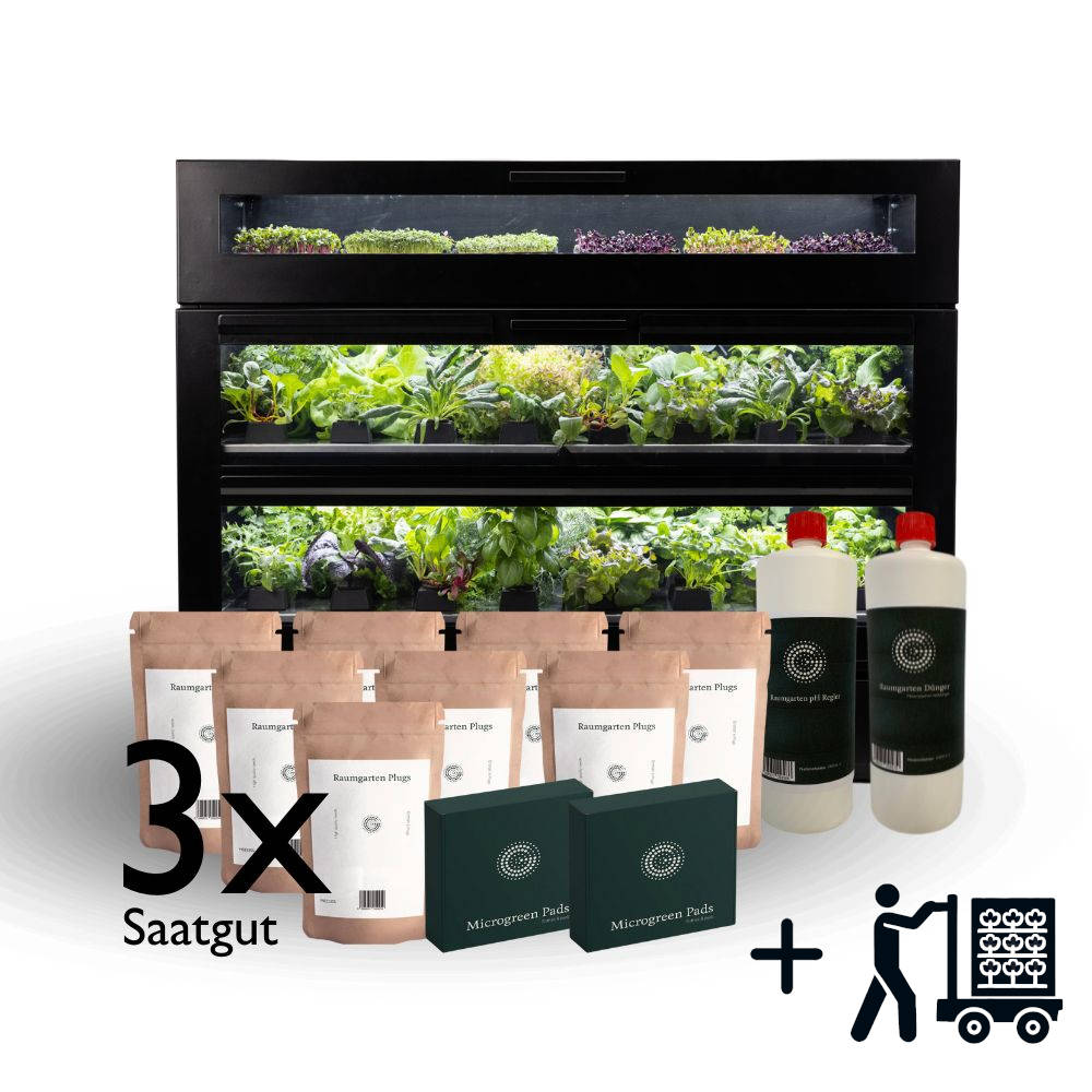 Indoor Garten 96 Ernten pro Monat Salate, Kräuter, Microgreens SET